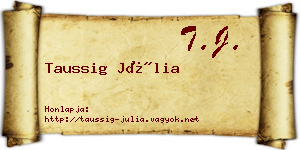 Taussig Júlia névjegykártya